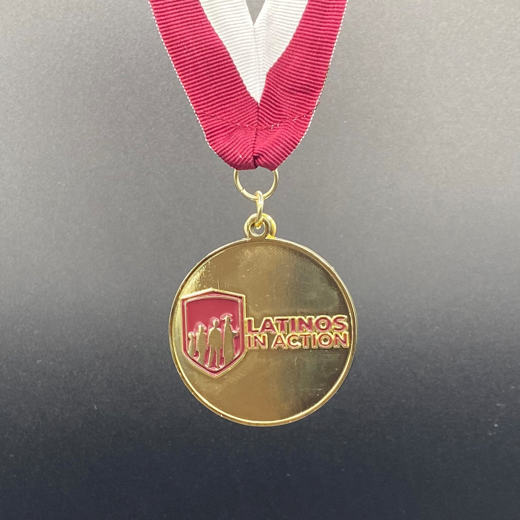 Latinos in Action Medallion- Style 1 (Red/White Ribbon)