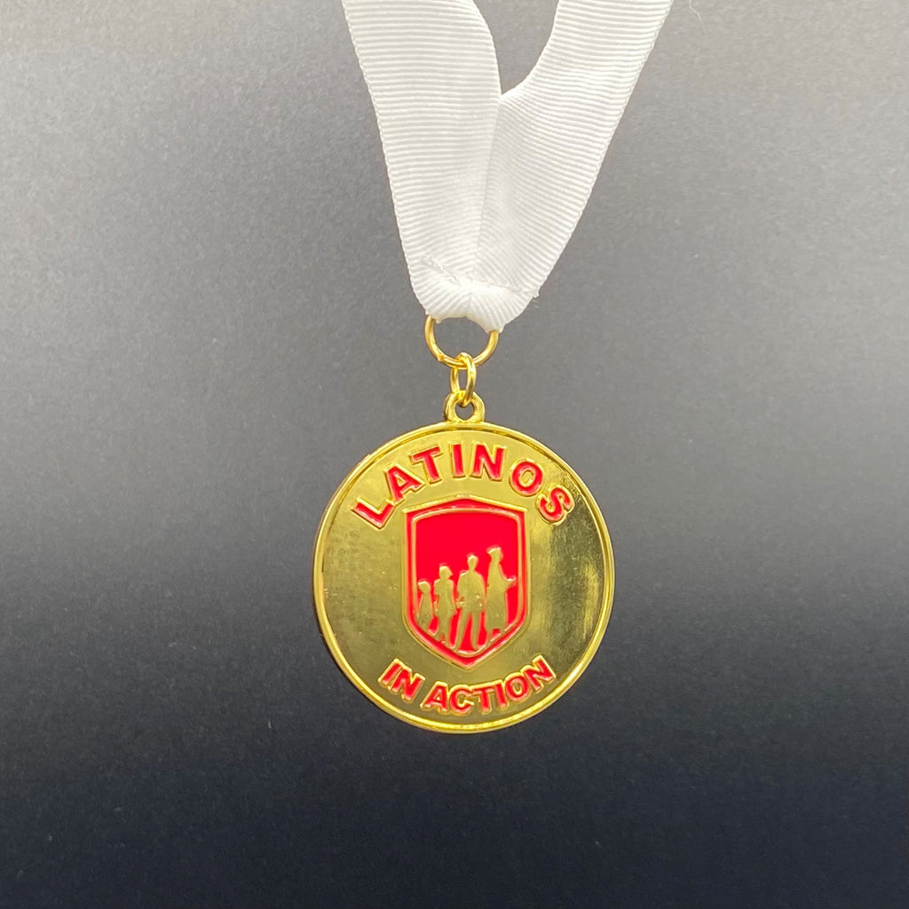 Latinos in Action Medallion- Style 2 (White Ribbon)