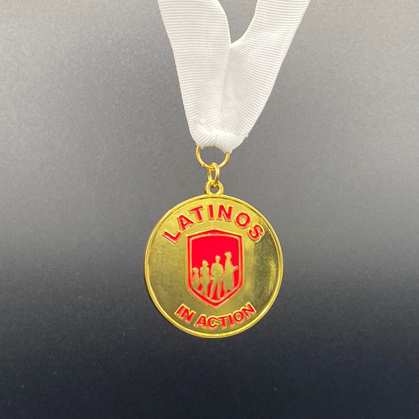 Latinos in Action Medallion- Style 2 (White Ribbon)